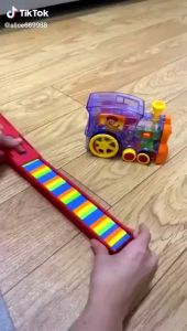Mainan Anak Kereta Api Domino Train 80 pcs puzzle game Train play set penyusun dominoes