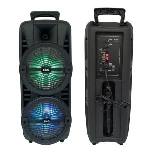 SKG ลำโพงบลูธูท รุ่น AV-5502 BT8 8นิ้ว 2 ดอก ตัวท็อปไมค์ลอย มีหูหิ้วและล้อลาก ไฟLED แถมไมค์ลอยและรีโมทฟรี!!