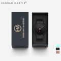 Jam Tangan Pria Sangat tipis Hannah Martin 100% Original korea fashion Cowok kado ulang tahun Jam anti air Quartz laki laki Arloji Tahan Air murah cowo tangan simple Men Watch Stainless steel mesh belt COD. 