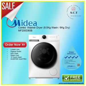 Midea MF200D80B Combo Washer Dryer (8.0Kg Wash / 6Kg Dry)