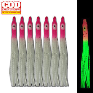 Octopus Skirt Jarum Jigging Assist Hook Pink Cumi Karet 8cm