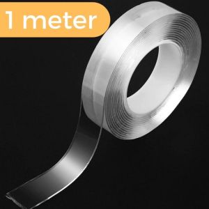 MS TERMURAH TEBEL Lakban Double Tape Ajaib Bening 2 Sisi Solatip Serbaguna Tempelan Perekat Dinding Kuat 1M Isolasi Dua Sisi Multifungsi Waterproof Removable Washable Reusable