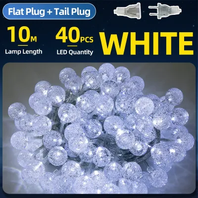 ECOCO (BUY 1 TAKE 1) Waterproof Bubble Globe LED String Lights 10M IP67 Connectable Fairy Lights Flat Tail Plug Multi Color Warm White Outdoor Garden Patio Christmas Holiday Decor