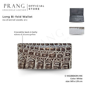 Prang Crocodile Leather Long Bi-fold Wallet กระเป๋าสตางค์ ใบยาว สองพับยาว หนังจระเข้ C-W22BSK(M)-MX