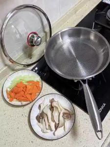 316 Stainless Steel Frypan Frying Pan Induction compatible Cookware Omelet Pan For Gas Stove