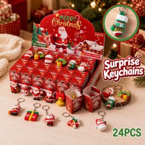 Tulip Home Furnishings Store Christmas 24 Grid Blind Box Mini Keychain Set Surprise Punch Toy Kids Party Favor Classroom Reward Gift
