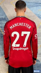 AE Thai version of football jersey fan edition long-sleeve Manchester United jersey for the season 10 High-quality printing quick-drying adhesive