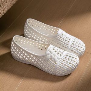 [Free Shipping] Womens Slip-On Clogs for Outdoor Wear Non-Slip Summer Hollow Breathable Soft Sole Nurse Shoes Closed-Toe Sandals for Women