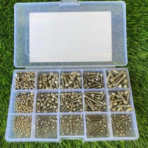 ชุดสกรู น็อตเครื่องหกเหลี่ยม เครื่องมือช่าง มาพร้อมกล่องเก็บอย่างดี สลักดุม หัวนูน หัวจม หัวเตเปอร์