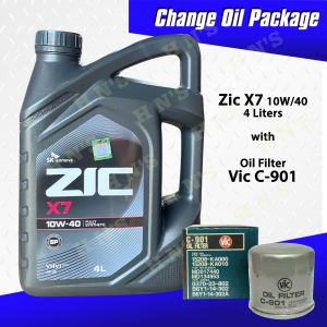 SK ZIC X7 10W-40 Fully Synthetic Motor Oil Change Bundle for Hyundai Accent 1.4L ( 2011 - up ) / Hyundai Getz / Hyundai Eon / Kia Picanto / Kia Soul / Kia Avella / Kia Forte / Kia Soluto ( 4L + Vic C - 901 )