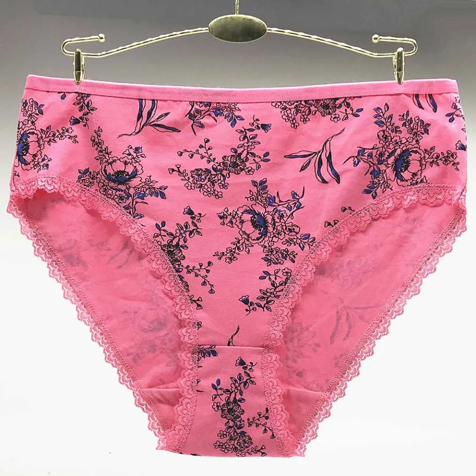6 pieces/lot Cotton panties women underwear plus size briefs high waiste panty  female underpant woman Intimates girl lace bow