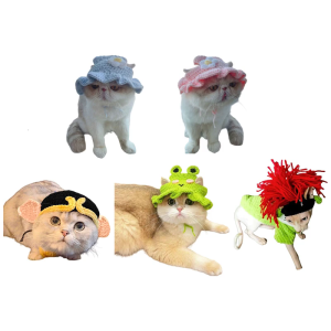 Cartoon Pet Hat for Pet Crocheted Hat Puppy Hat for Puppies Birthday Pet Headgear for Birthday Photo Props