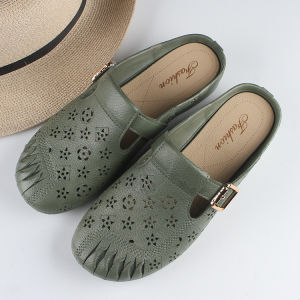 [Free Shipping] New Fashionable Half-Coverage Sandals For Women Suitable For Summer Wear Featuring A Non-Slip Waterproof Soft-Soled Design With A Square Buckle And Open-Toe Style