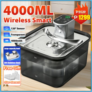 Pet water Fountain 3.5L Cat for Dog Water Dispenser Automatic Wireless Sensor Rechargeable Cat Water Fountain