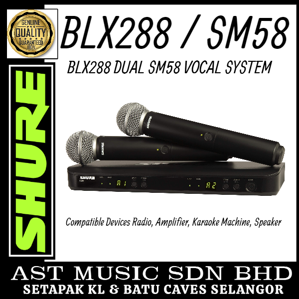Shure BLX288/SM58 Dual Channel Handheld Wireless Microphone System Lazada