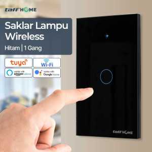 COD TaffHOME Saklar Lampu Wireless WiFi Smart Jarak Jauh Remote RF 433 MHz Tuya Alexa Touch Control