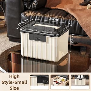 Sacesr Password Storage Plastic Lock Organizer Boxes Multifunctional Accessory Organizing Bins Stackable Portable Cases with Lid 9R3H1