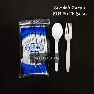 1 DUS 3000 pcs SENDOK MAKAN BENING ATAU GARPU PLASTIK PUTIH SUSU MAKAN FIM CATERING RESTORAN PRAKTIS ALAT MAKAN HIGIENIS GROSIR