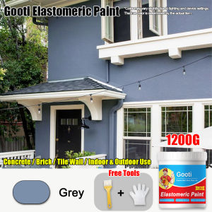 1.2KG GOOTI Sun & Rain Elastomeric Paint For Outdoor Exterior Cement Wall Latex Paint Waterproof Odorless