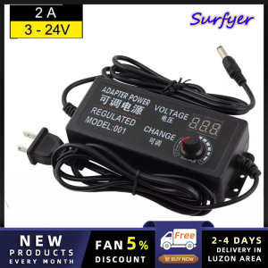 3-24v 2a Adjustable Ac/dc Power Adapter 50-60hz Multi Voltage Power Supply For Household Electronics And Led Strip 5.5 X 2.5mm Us Plug