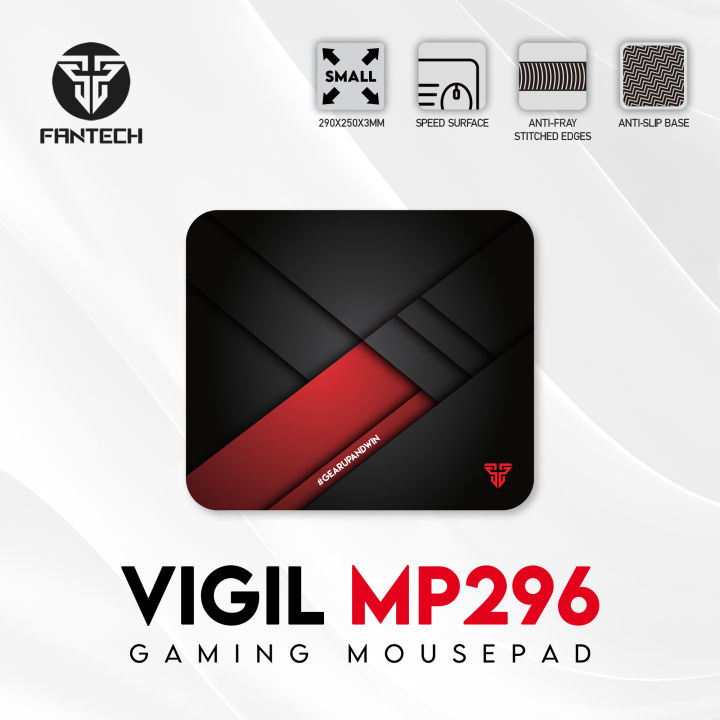 Fantech VIGIL MP256 MP296 ANTI-SLIP BASE SPEED SURFACE MATERIAL Mousepad Gaming Berkualitas [ORI] Speed Edition 25 x 21 x 0.2 cm (tebal 2mm) & 29cm x 25cm (tebal 3mm)