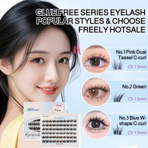 Glue-Free False Eyelashes Natural Self-Adhesive Eyelash Thicken Curl Lazy Single Cluster Eyelash For Beginners