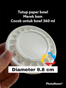 HANYA TUTUP PAPER BOWL 360ML MEREK BSM ISI 50 PCS