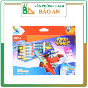 Bút sáp màu Super Wings Deli 24 màu C21020 - 1 hộp