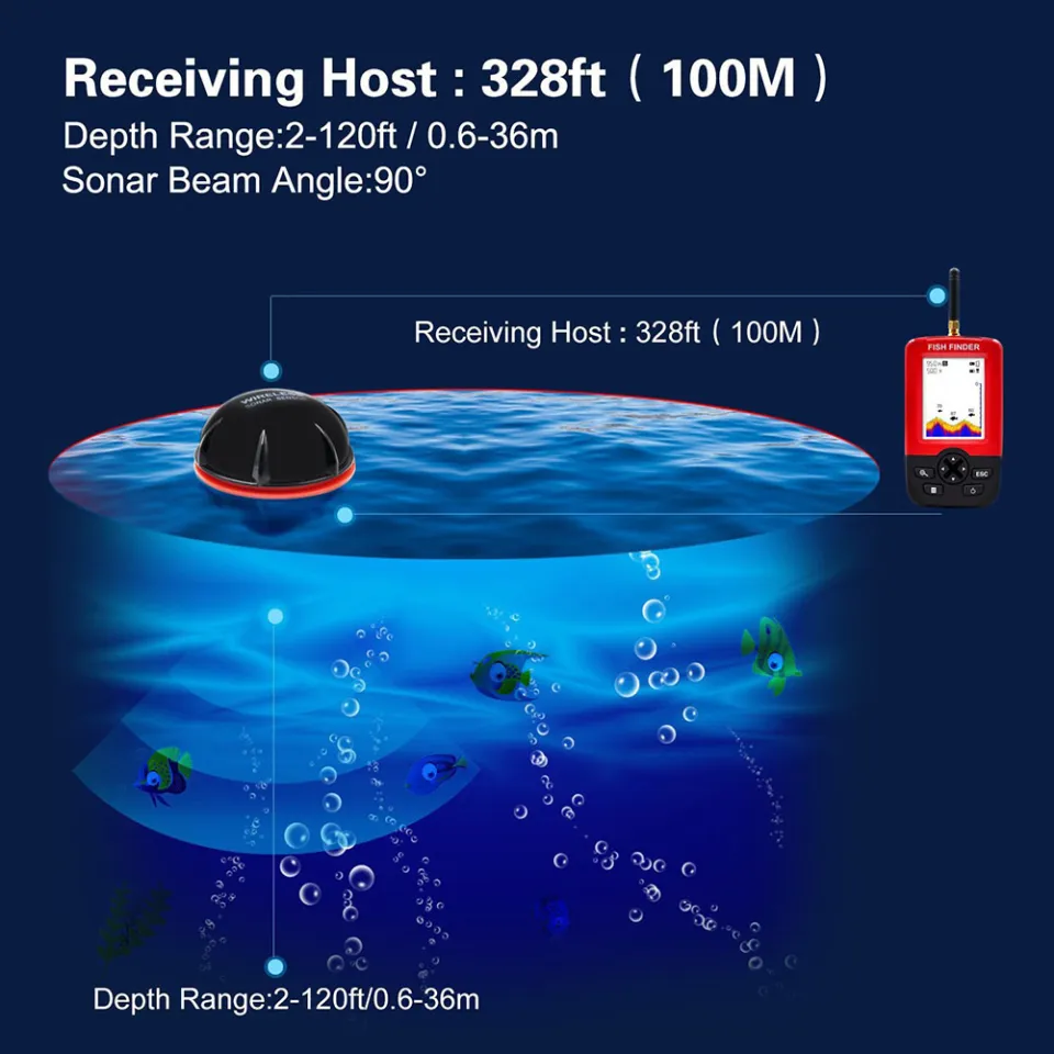 Ready Stock}Portable Wireless Sonar Sensor Fish Finder Depth Locator Echo  Sounder Fishfinder Accessories