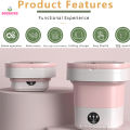 12L Portable Foldable Mini Washing Machine with Spin Dry Basket Compact Washer Travel, Dorm, Camping, 3 Smart Wash Modes. 