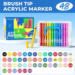 Touchmark Direct Ink Acrylic Marker Pens Soft Tip Non-Toxic Art Markers With Stackable Marker Case