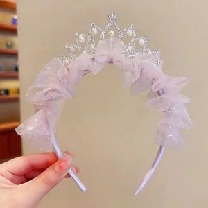 Princess Crown Headband Cute Tiara Headdress Girls Hair Accessories for Party Birthday Costume Dress Up