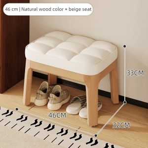 Sacesr Solid Wood Shoe Changing Stool Portable Relaxing Soft Bench Chair Luxury Entrance Benches Removable Footrest Room Furniture T4N8K