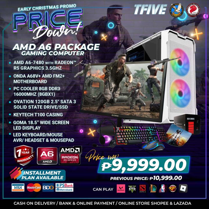 GAMING COMPUTER PACKAGE KEYTECH AMD A6-7480 with RADEON R5