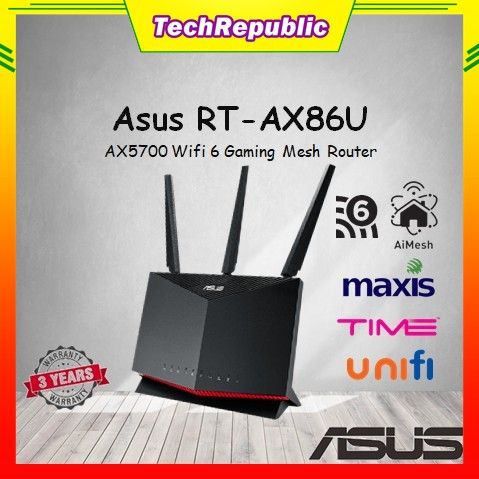 ASUS RT-AX86U / RT-AX86S AX5700 Dual Band WiFi 6 Gaming Router Mesh ...