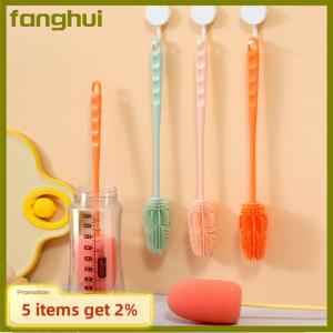 fanghui Long Handle Silicone Milk Bottle Brush Cup Scrubber Glass Cleaner Kitchen Cleaning Tool Drink Bottle Glass Cup Cleaning Brush