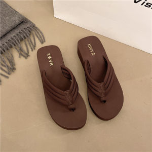 [Free Shipping] Height-increasing platform thick-soled flip-flops for women versatile non-slip summer sandals beach shoes versatile summer non-slip