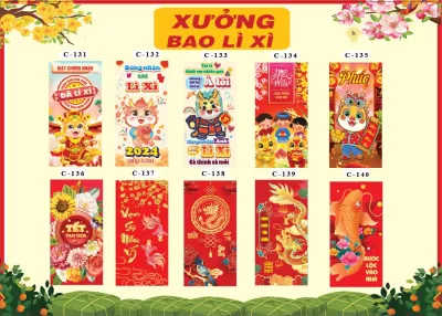 50 Bao lì xì tết may mắn chúc mừng năm mới nhiều mẫu