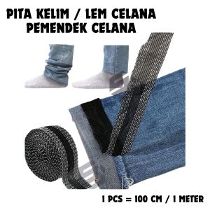 Pemendek Celana Manual Lem Jeans Tanpa Jahit Pant Edge Shorten Self Adhesive Instant Pita Kelim