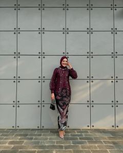 Setelan Kebaya Wanita Baju Kondangan Brukat Lamaran Payet Rok Batik Motif Songket MEGA