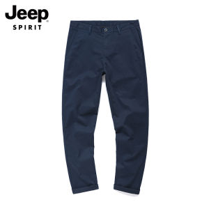 Jeep tinh thần của nam giới Quần giản dị mỏng bằng cotton nguyên chất ống đứng dáng rộng tay áo quần tây quần dài quần ôm sát nam