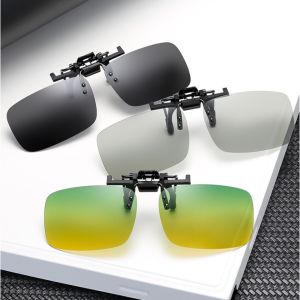 Sunglasses Polarized Glasses Myopia Clip Sunglasses Clip Square Mens Driver Night Vision Goggles