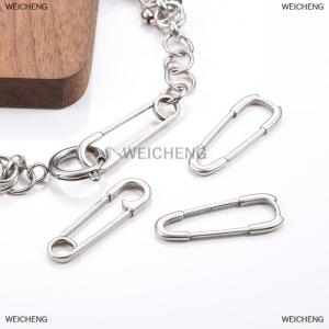 [COD] WEICHENG 5Pcs Stainless Steel Paper Clip Shaped Pendant For Jewelry Making Supplies DIY Necklace Bracelet Connect Accessories