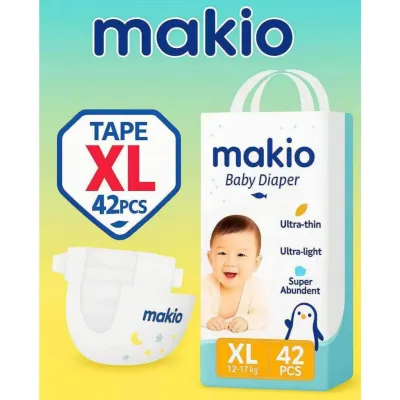 MAKIO Premium Tape Japanese Baby Diaper Size X-Large Taped Quick Dry Ultra Thin Soft And Breathable
