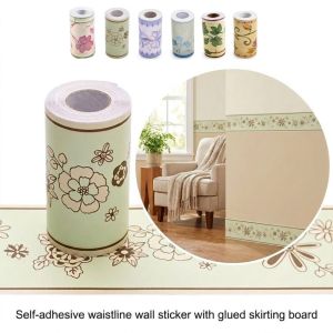 DIVATEN Thickened Wall Base 10 Meter Self Adhesive Skirting Line Fashion Soft Decoration Strips Living Room