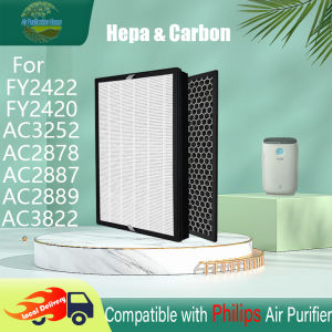 🚚Fast Shipping🚚For Philips Air Purifier Filter FY2422 FY2420 FY2428 FY2426 AC2887 AC2880 AC2882 AC2886 AC2888 AC2889 AC2890 AC2878 AC3822 AC2891 Compatible Replacement HEPA + Active Carbon Filter