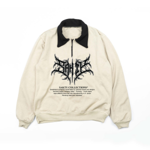 Jaket rugby sweater kerah resleting halfzip metal bahan katun tebal bisa cod terbaru viral