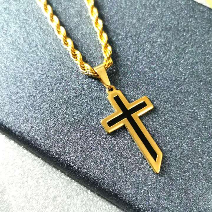 God Bless !! BEST SELLER Cross Necklace For Men With Rope Chain