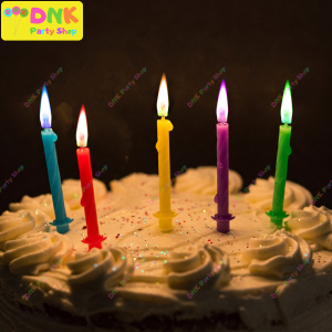 5 pcs Colored Flames Candle Wedding Happy Birthday Party Cake Decor Topper Rainbow Dessert Fun DIY Pieces
