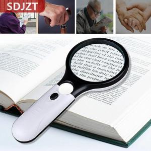 [COD] SDJZT 3LED 45X เบาแว่นขยายมือถือแว่นขยายอ่านหนังสือเลนส์เครื่องประดับ Loupe